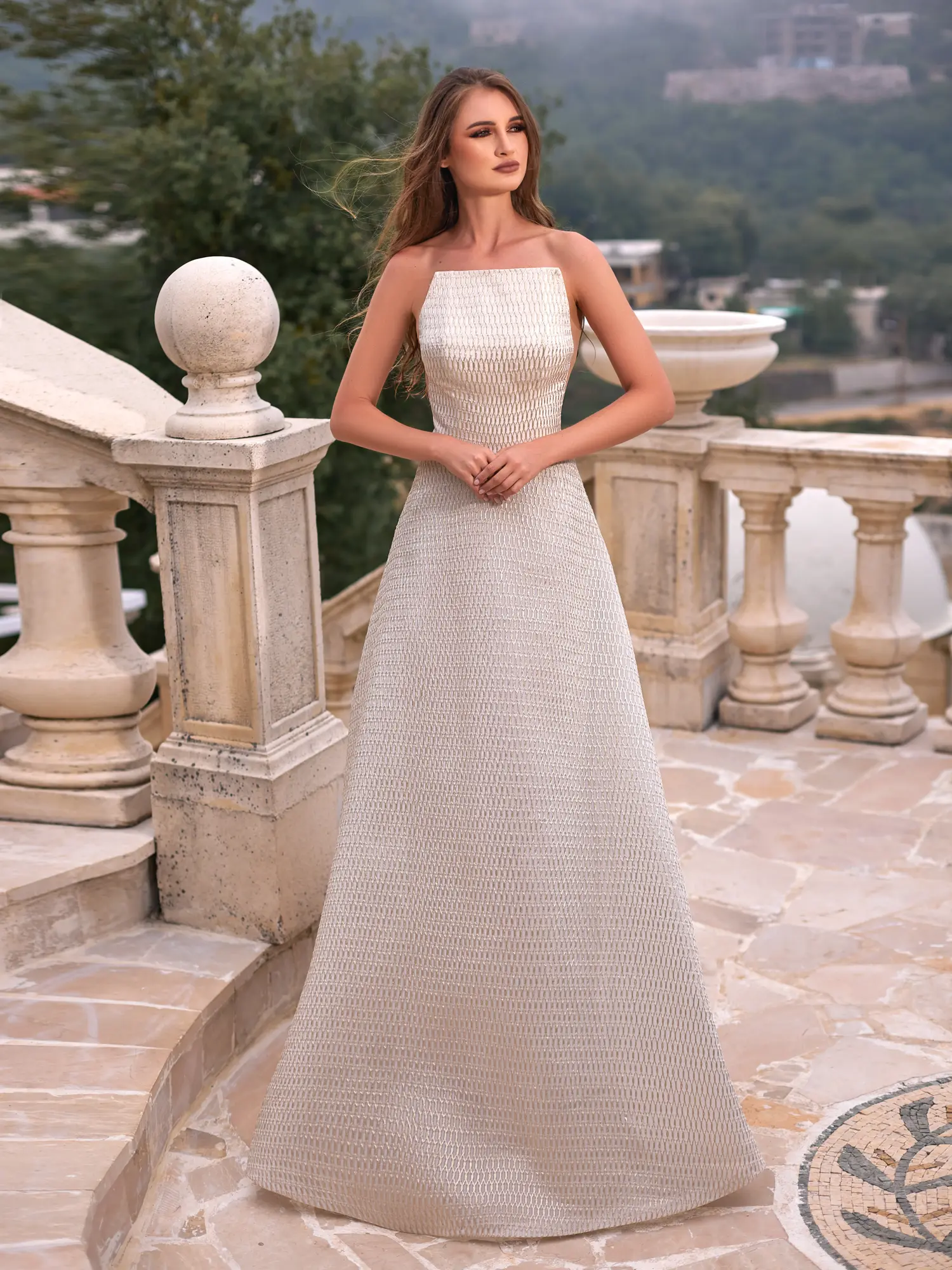 SS028 -Golden Brocade GownGold US 01