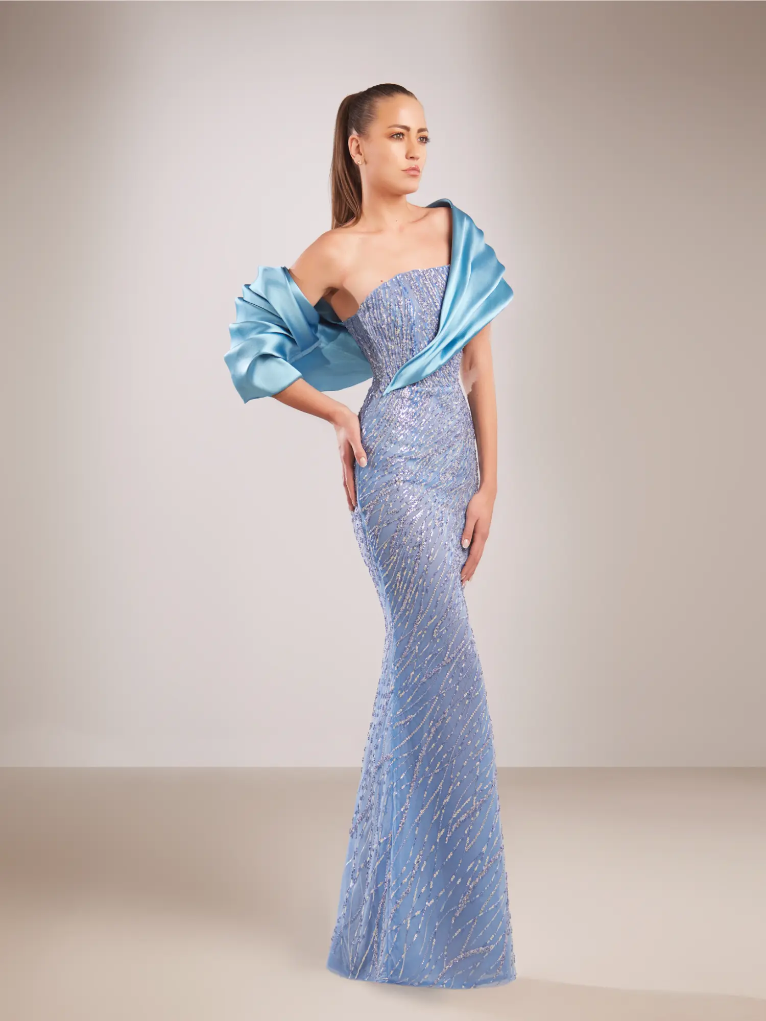 FW203- Strapless blue gownBlue US 01